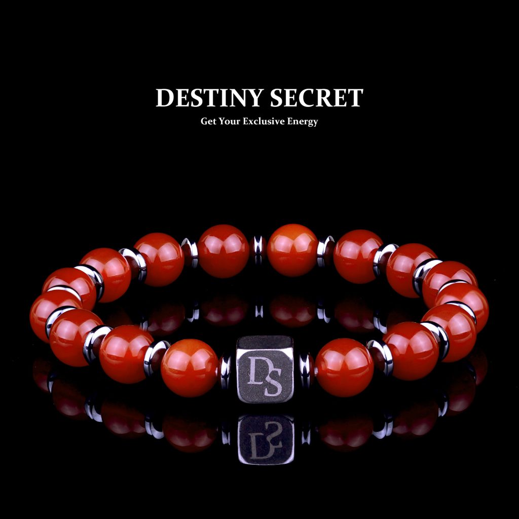 Genuine Carnelian Stone Bead Bracelet for men and women Destiny Secert