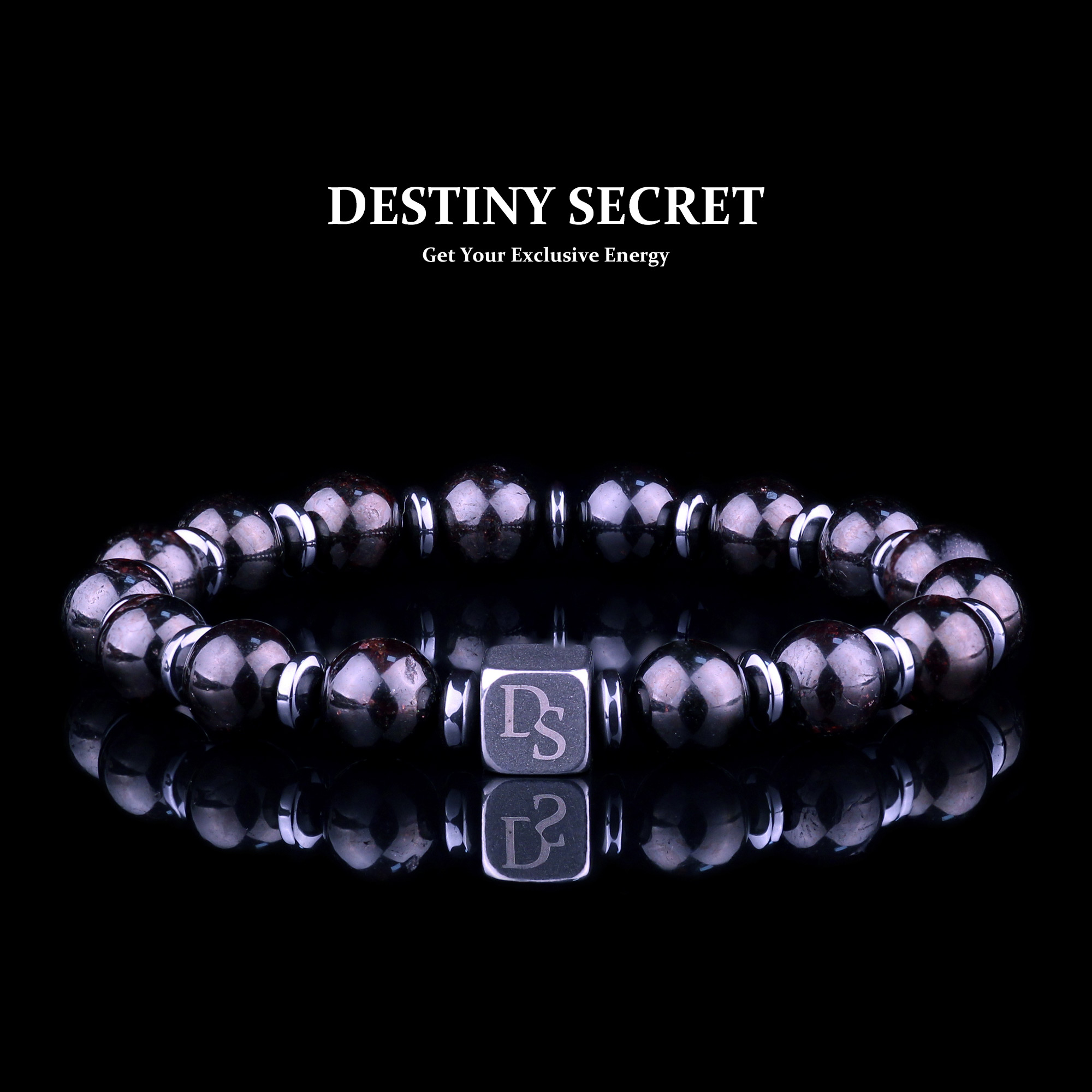 Genuine Garnet 8mm Bead Men's Beaded Bracelet 01 Destiny Secret