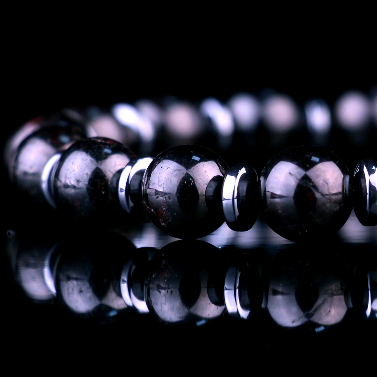 Genuine Garnet 8mm Bead Men's Beaded Bracelet 02 Destiny Secret
