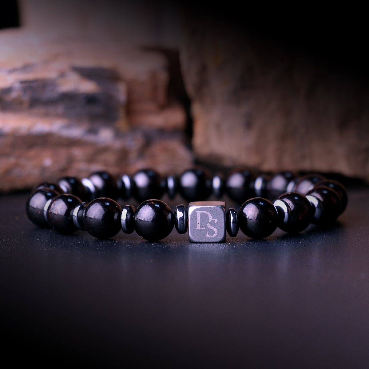 Genuine Garnet 8mm Bead Men's Beaded Bracelet 03 Destiny Secret