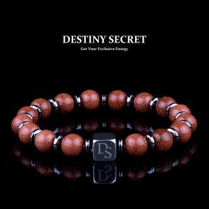 Genuine Goldstone 8mm Bead Bracelet for men and women Destiny Secret