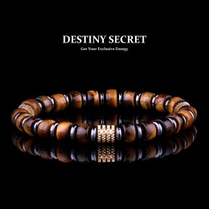 Tiger Eye 7mm Beads Men's Beaded Bracelet 01 Destiny Secret