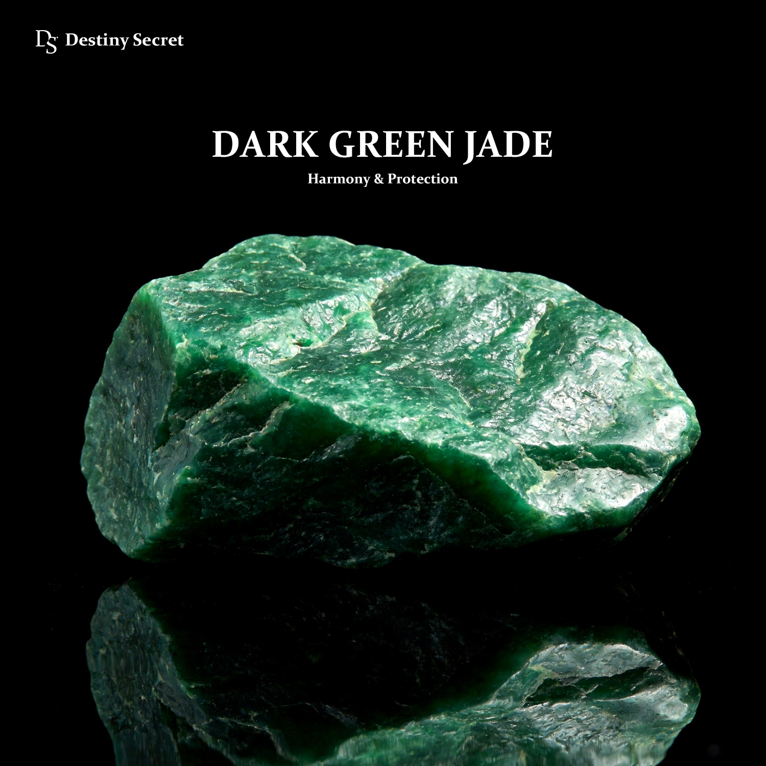 Genuine Dark Green Jade Raw Stone Destiny Secret