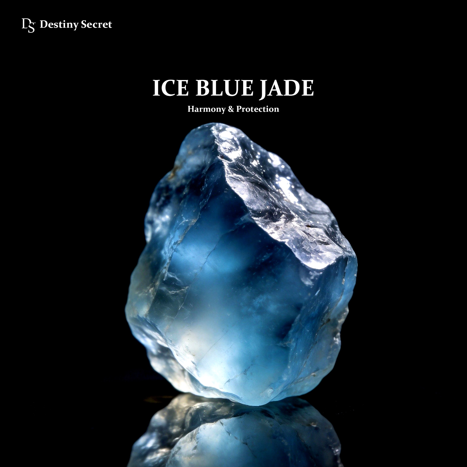 Geniune Ice Blue Jade Raw Stone Destiny Secret