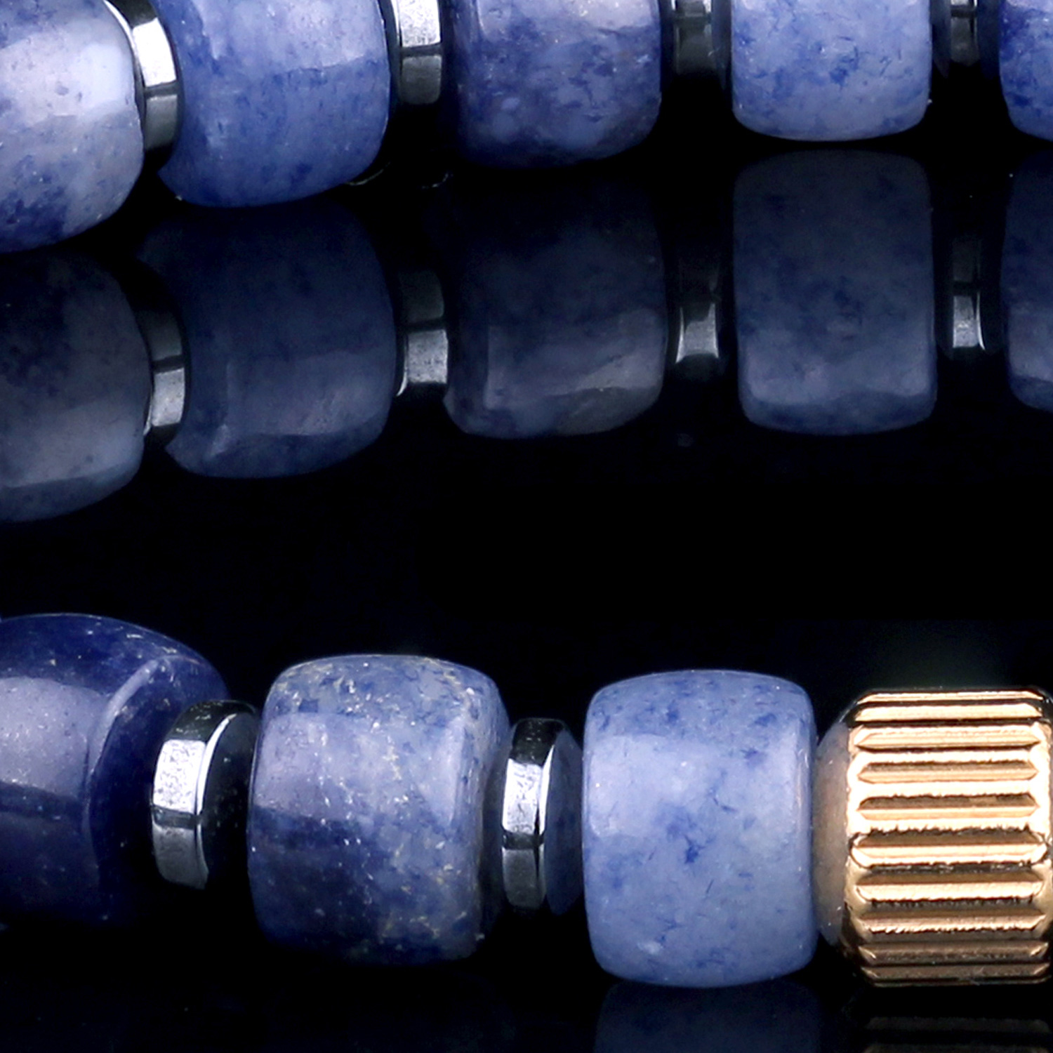 Genuine Blue Aventurine 6mm Bead Mens Beaded Bracelet 03 Destiny Secret