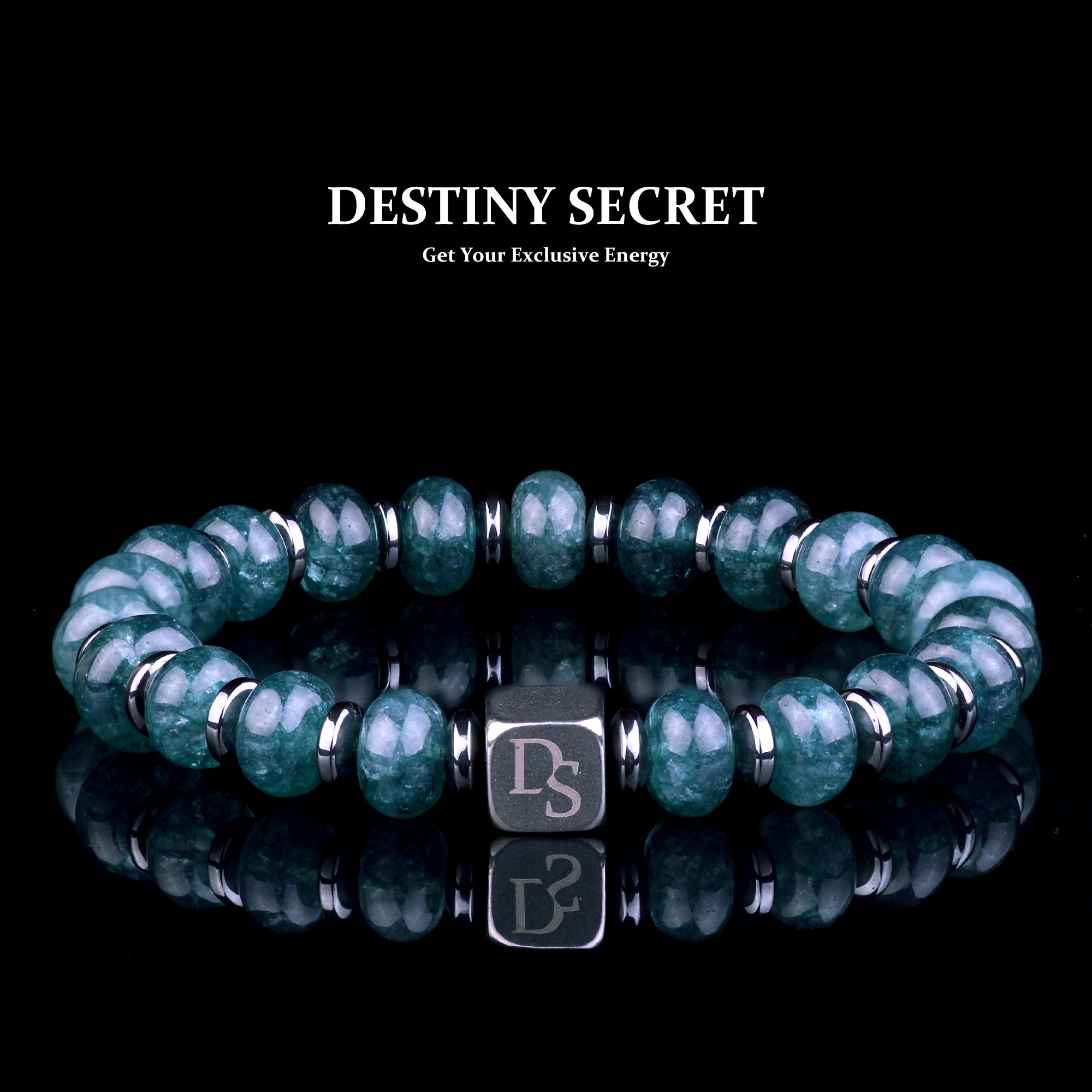 Genuine Blue Jade Bead Bracelet for men and women Destiny Secret