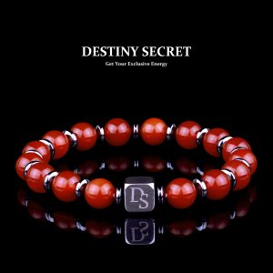 Genuine Carnelian 8mm Bead Men's Beaded Bracelet 01 Destiny Secret