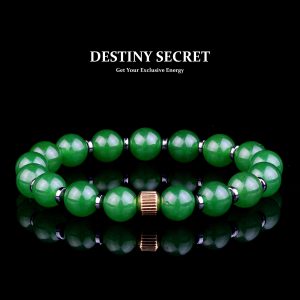 Genuine Classic Green Jade Bead Bracelet for men and women Destiny Secret