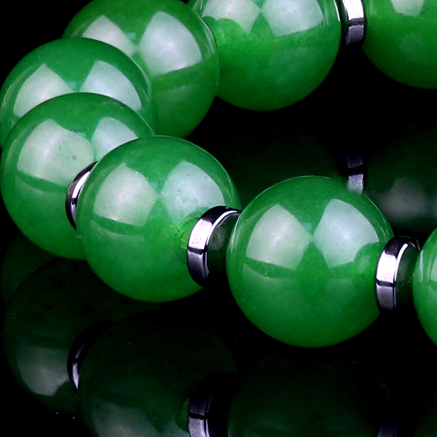 Genuine Classic Green Jade Bead Bracelet for men and women Destiny Secret