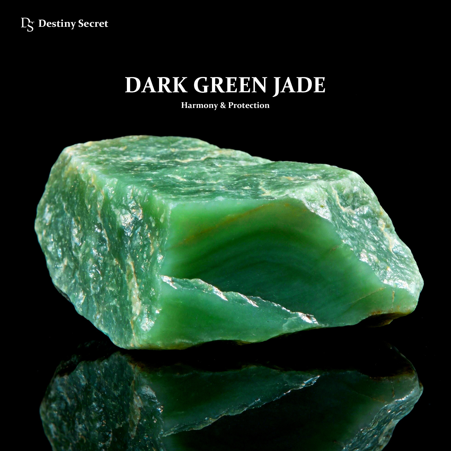 Genuine Classic Green Jade Raw Stone Destiny Secret