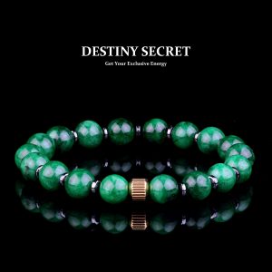Genuine Dark Green Jade Bead Bracelet for men and women Destiny Secret