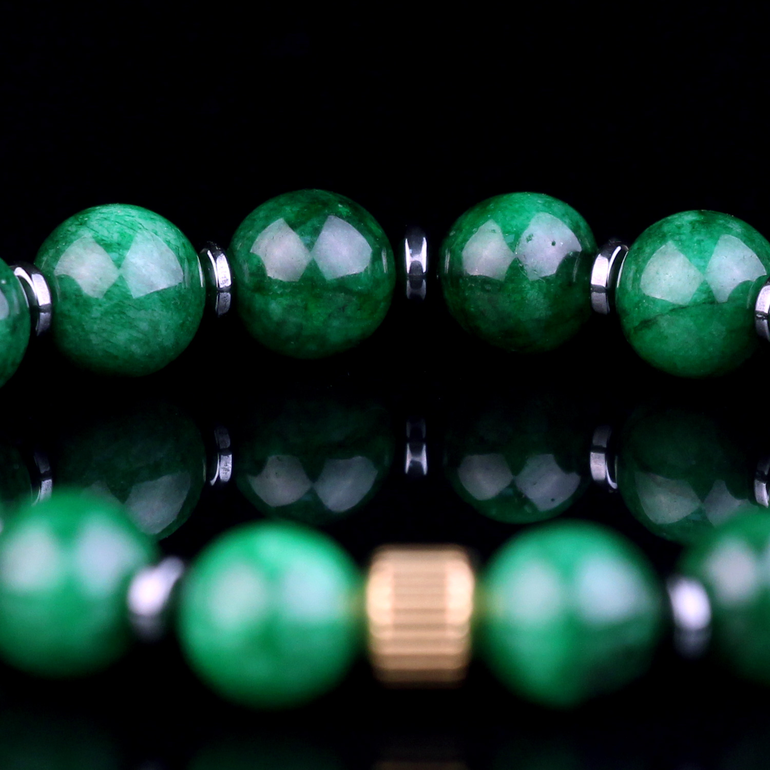 Genuine Dark Green Jade Bead Bracelet for men and women Destiny Secret