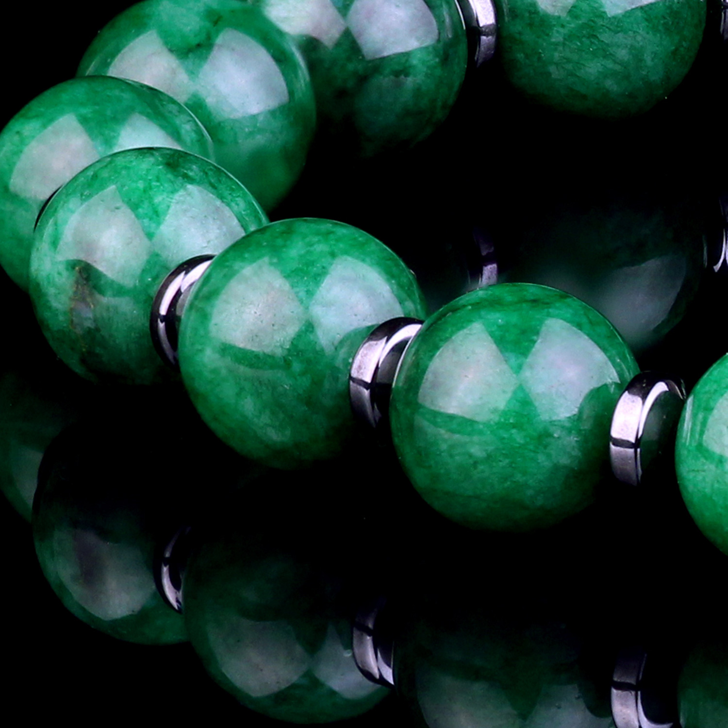 Genuine Dark Green Jade Bead Bracelet for men and women Destiny Secret