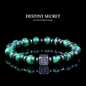Genuine Green Tiger Eye 8mm Beads Men's Beaded Bracelet 01 Destiny Secret