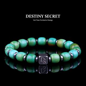 Genuine Green Turquoise 9mm Beads Men's Beaded Bracelet 01 Destiny Secret