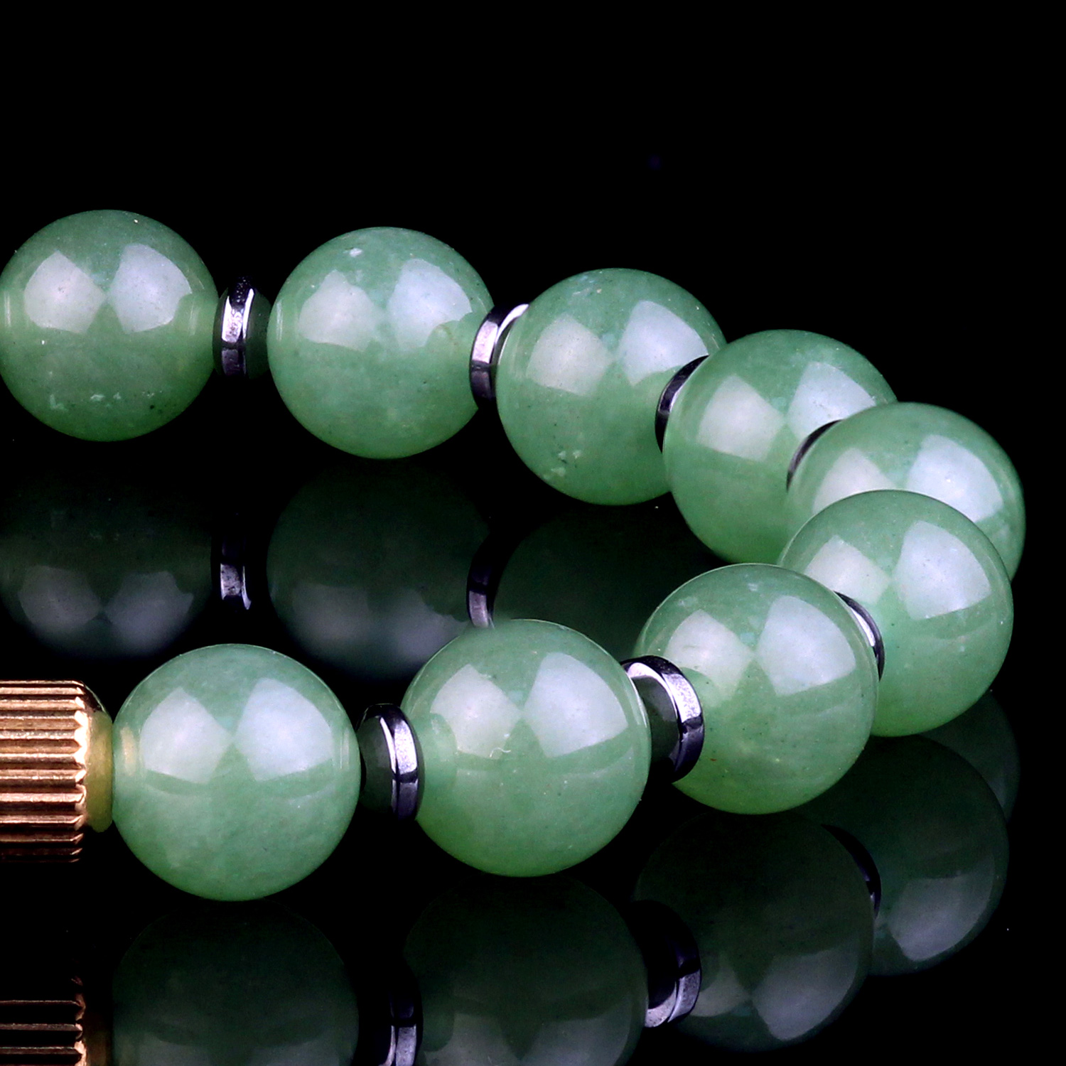 Genuine Hetian Green Jade Bead Bracelet for men and women Destiny Secret