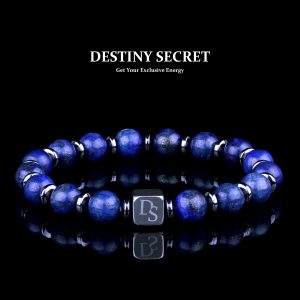 Genuine Lapis Lazuli 8mm Bead Men's Beaded Bracelet 01 Destiny Secret
