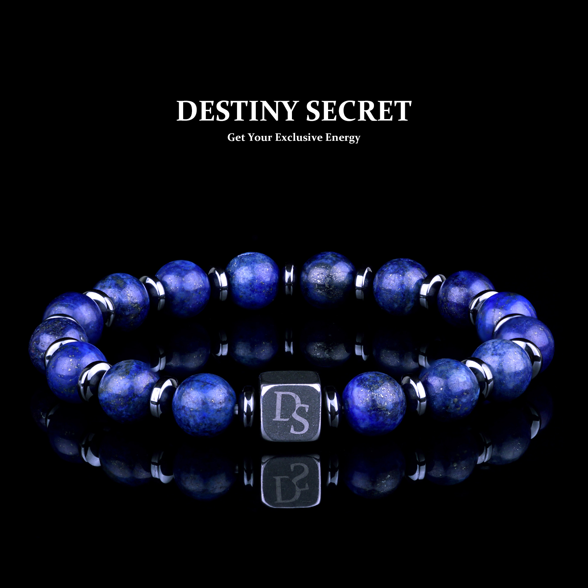 Genuine Lapis Lazuli 8mm Bead Men's Beaded Bracelet 01 Destiny Secret