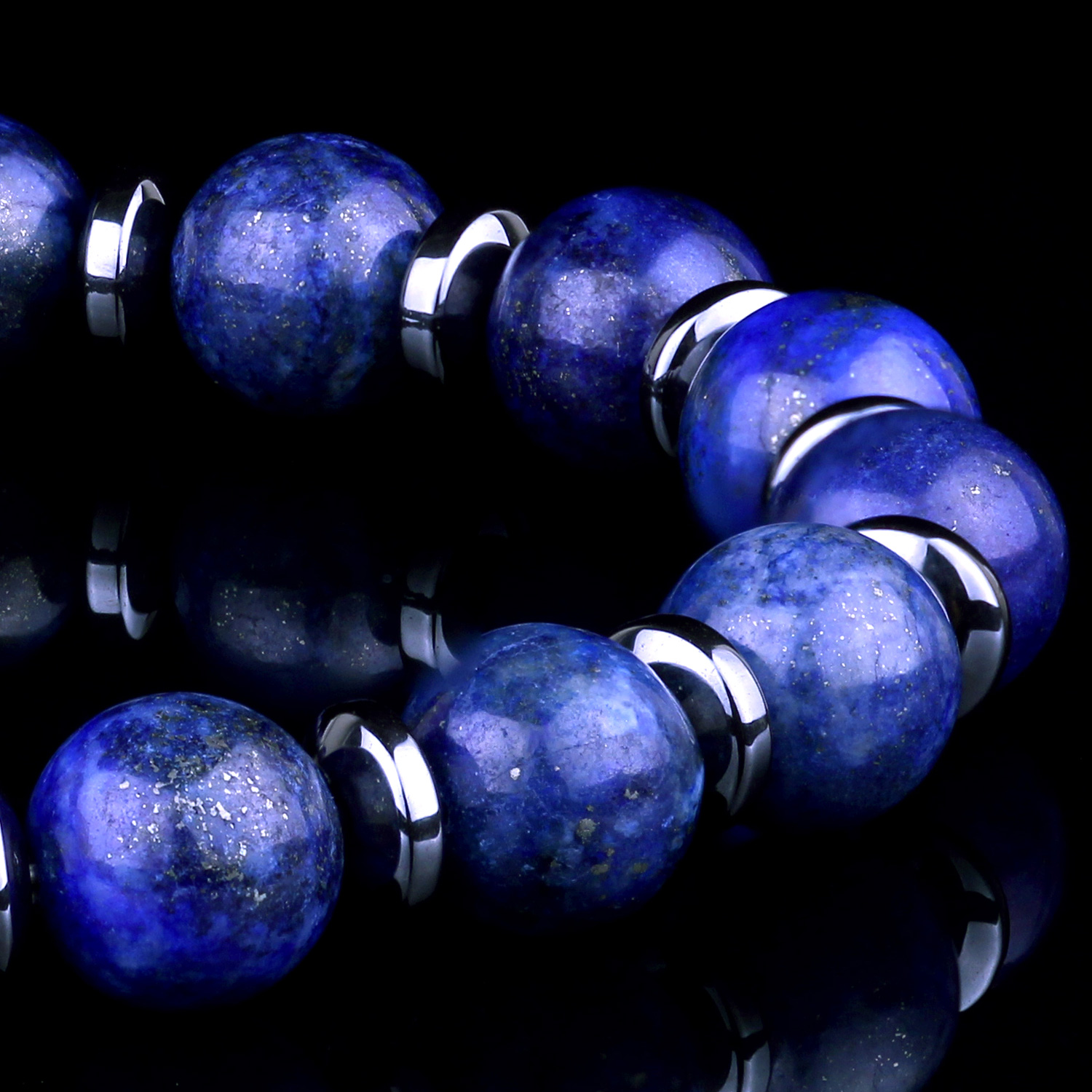 Genuine Lapis Lazuli 8mm Bead Men's Beaded Bracelet 03 Destiny Secret