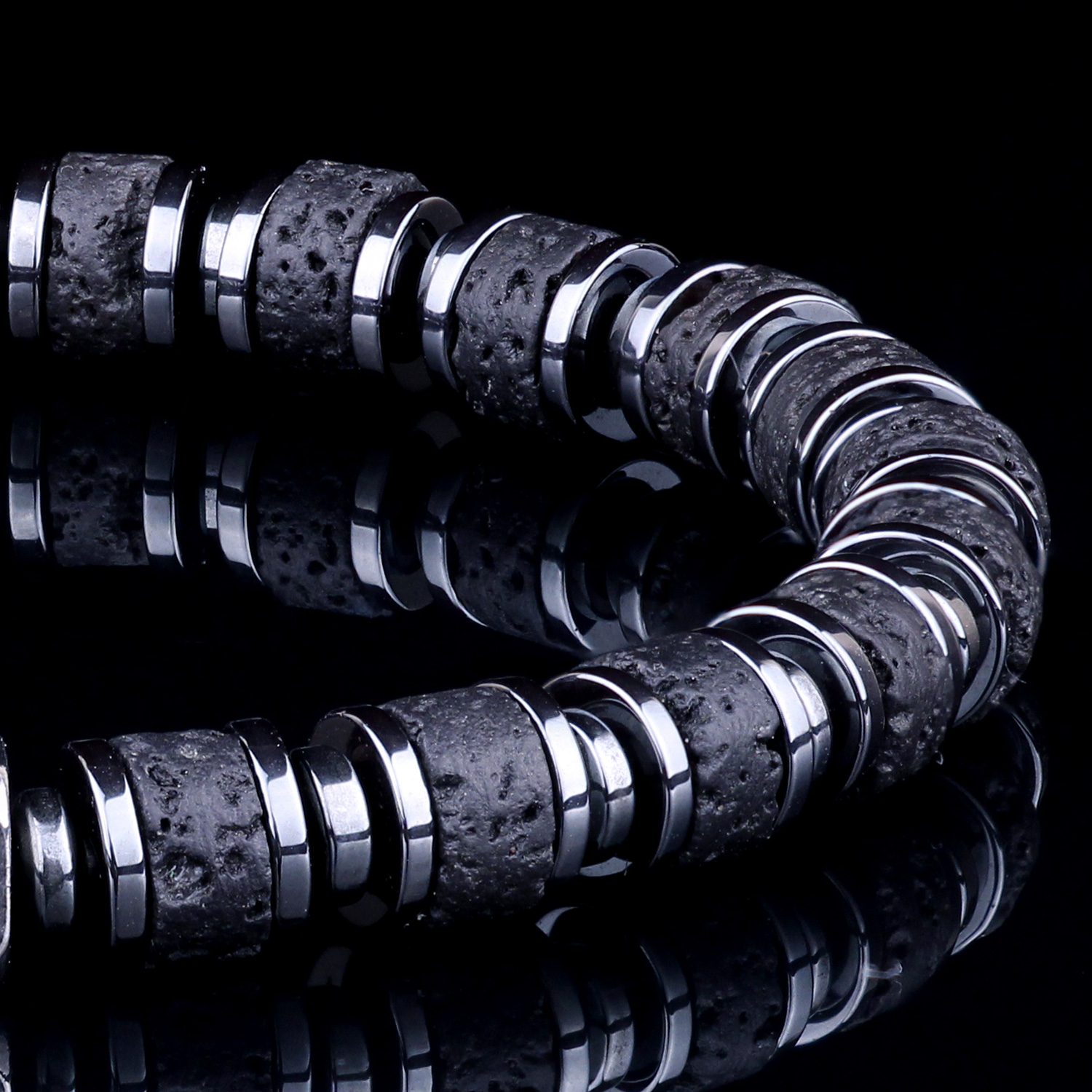 Genuine Lava Stone 6mm Bead Men's Beaded Bracelet 02 Destiny Secret