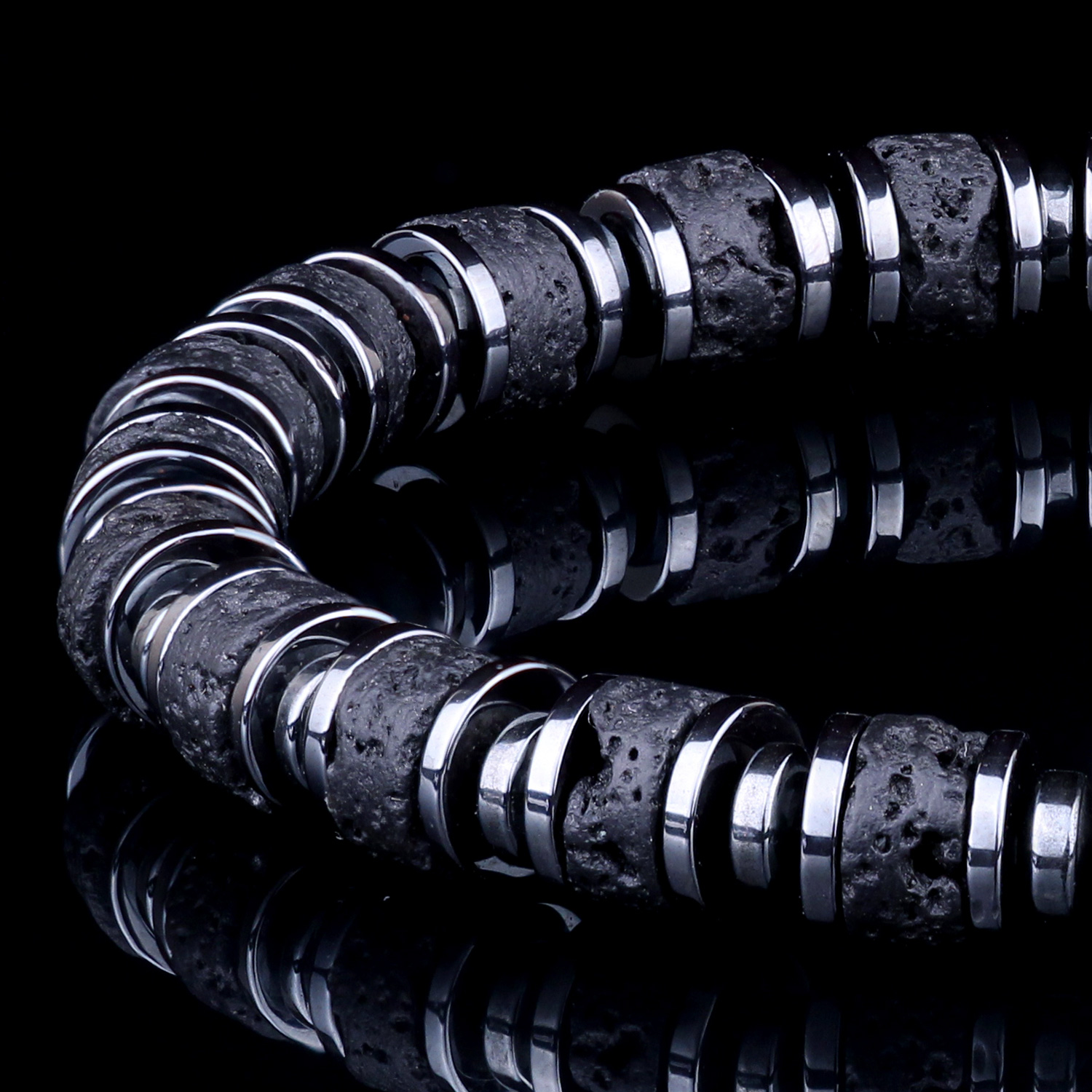 Genuine Lava Stone 6mm Bead Men's Beaded Bracelet 03 Destiny Secret