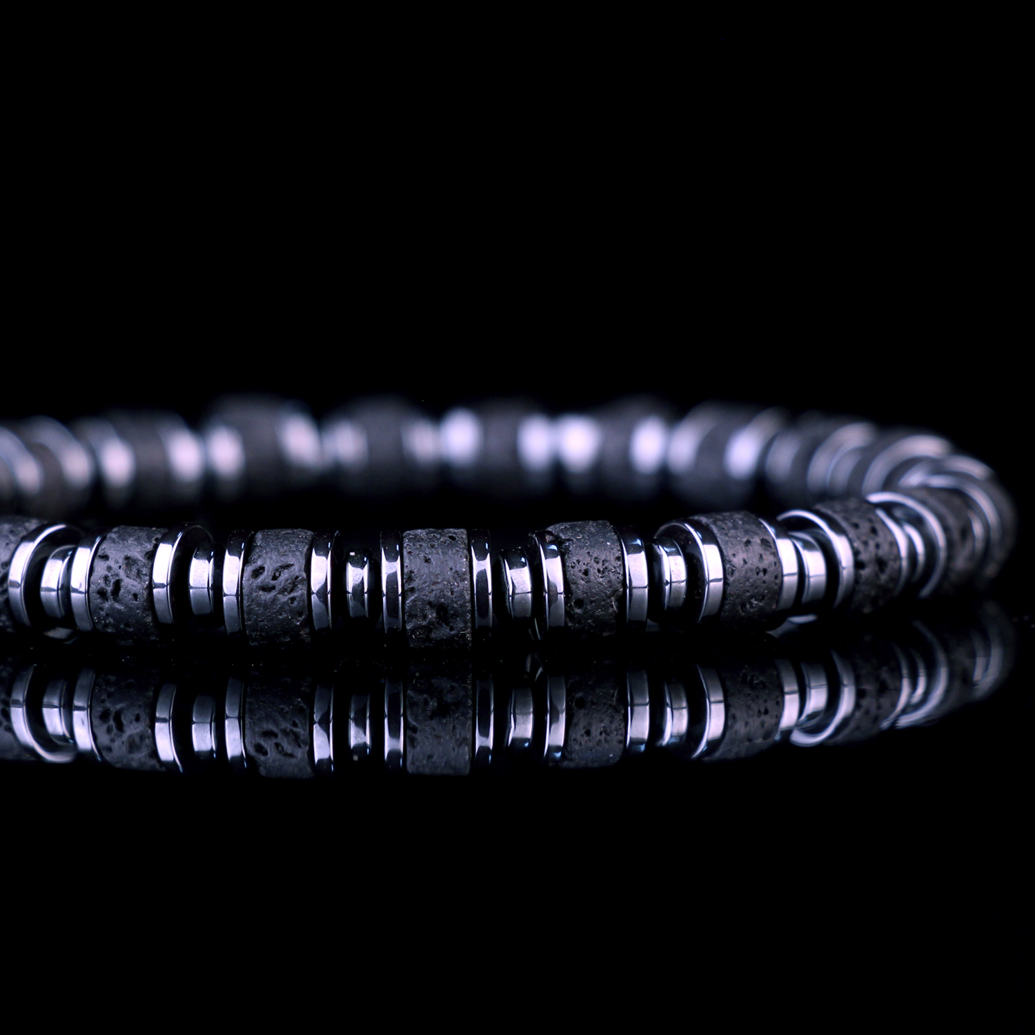 Genuine Lava Stone 6mm Bead Men's Beaded Bracelet 05 Destiny Secret