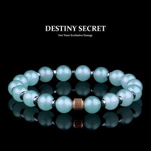 Genuine Light Blue Jade Bead Bracelet for men and women Destiny Secret