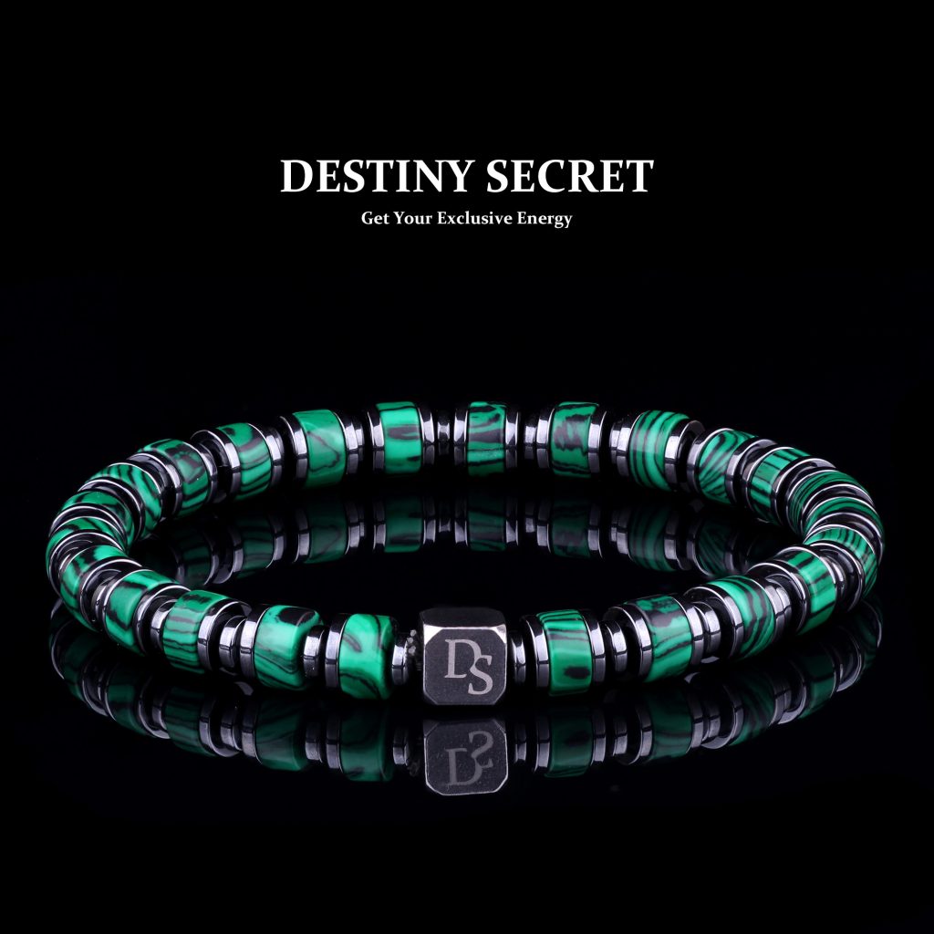 Genuine Malachite 6mm Bead Men's Beaded Bracelet 01 Destiny Secret