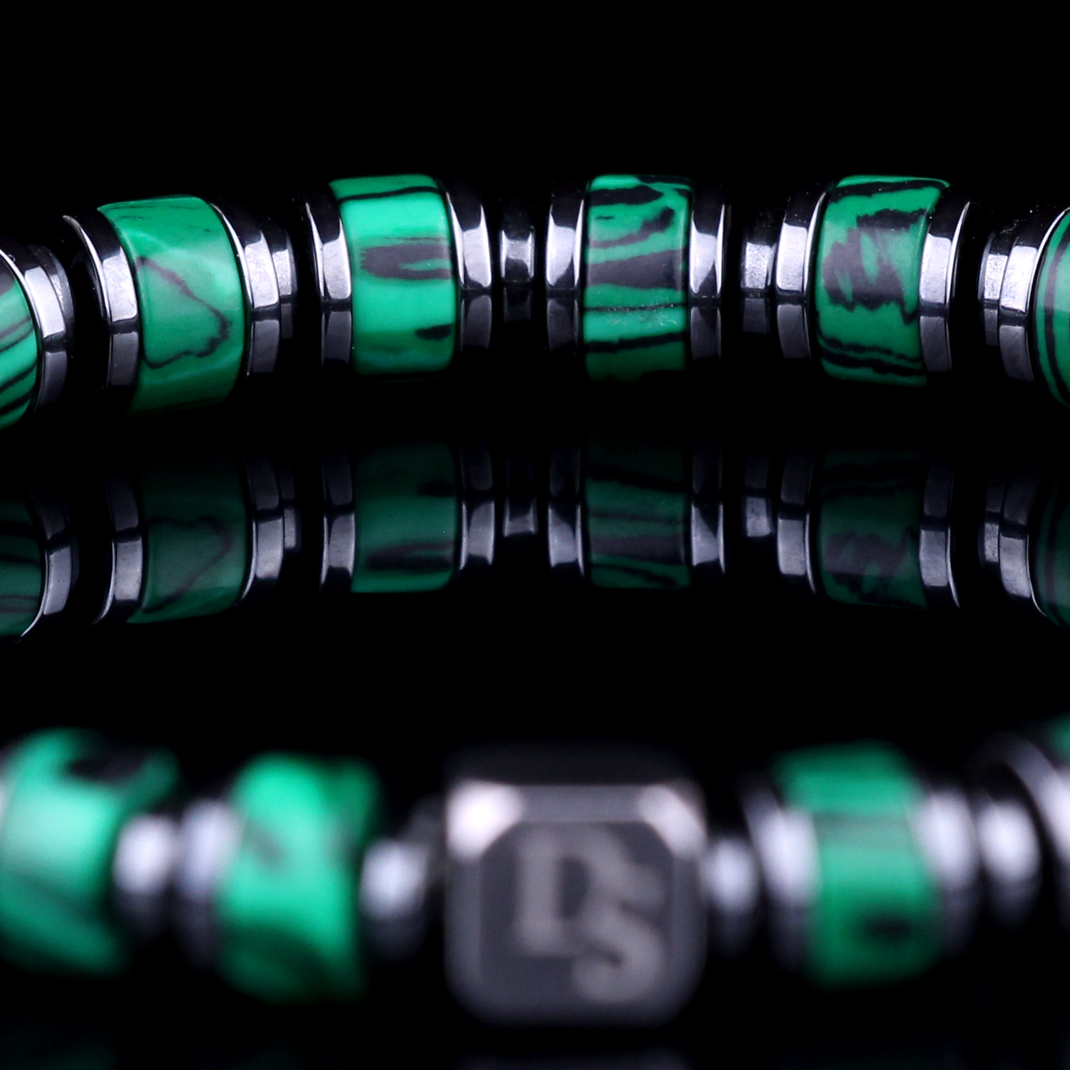 Genuine Malachite 6mm Bead Men's Beaded Bracelet 06 Destiny Secret
