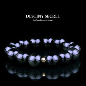 Genuine Obsidian 12mm Bead Bracelet for men and women Destiny Secret