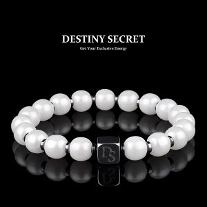 Genuine White Jade 8mm Bead Bracelet for men and women Destiny Secret