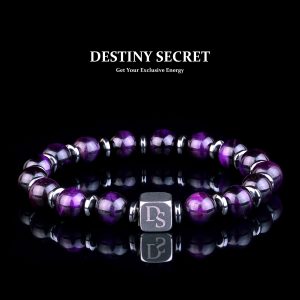 Purple Tiger Eye 8mm Beads Men's Beaded Bracelet 01 Destiny Secret
