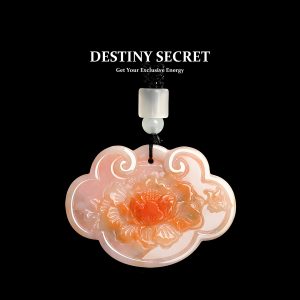 Burmese Jade Fired Red Peony Pendant Necklace