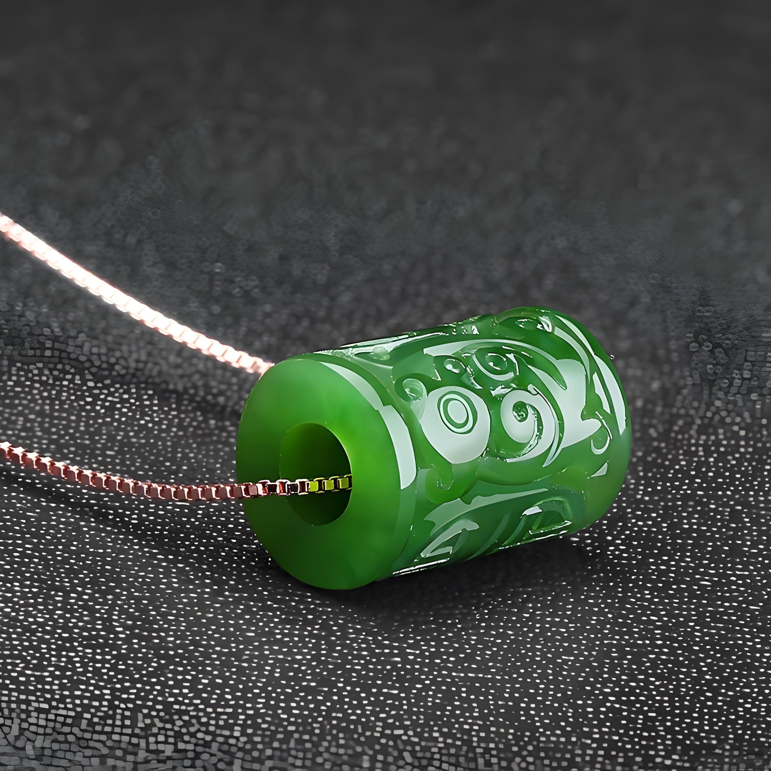Burmese Jade Carved Pendant Necklace - Image 2