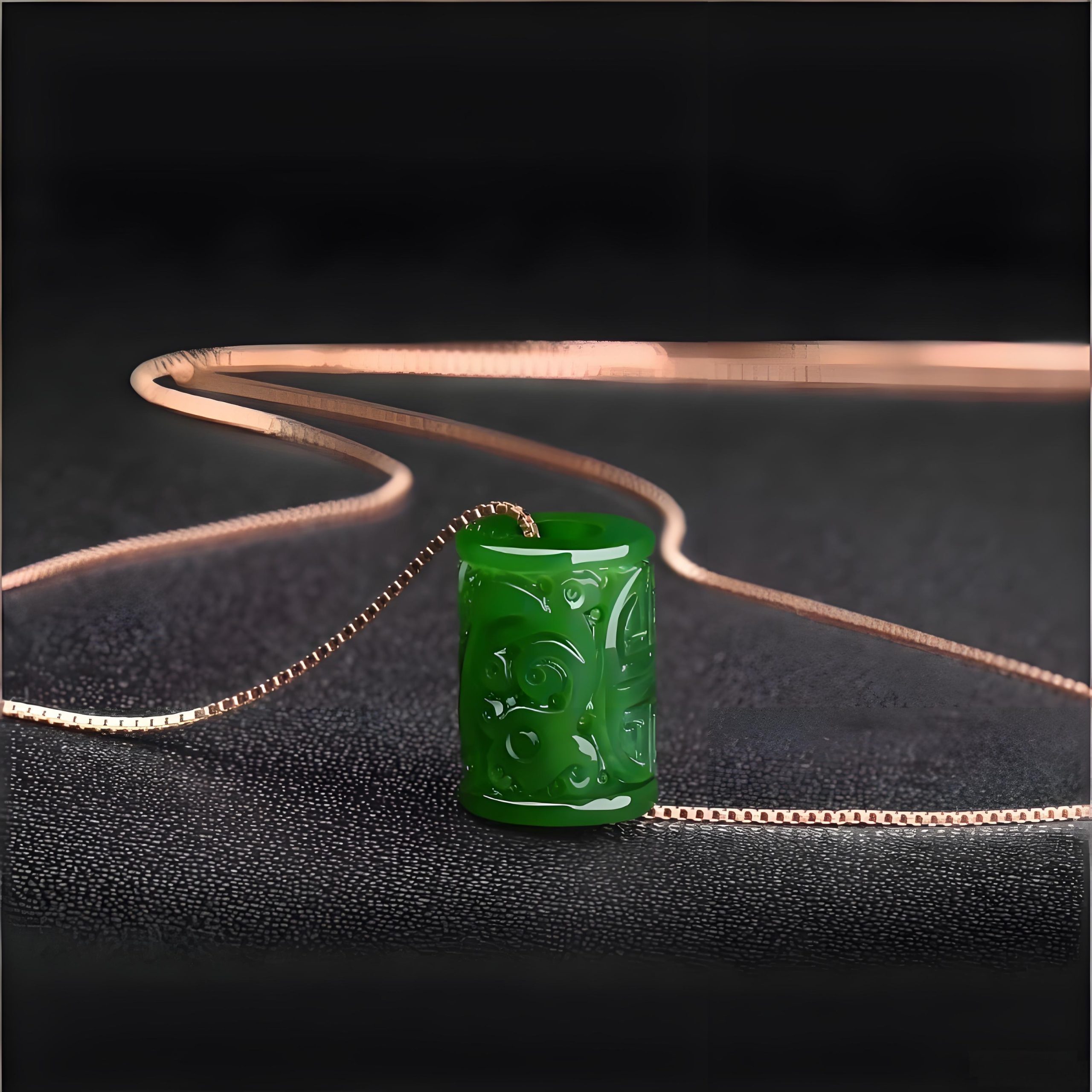 Burmese Jade Carved Pendant Necklace - Image 3