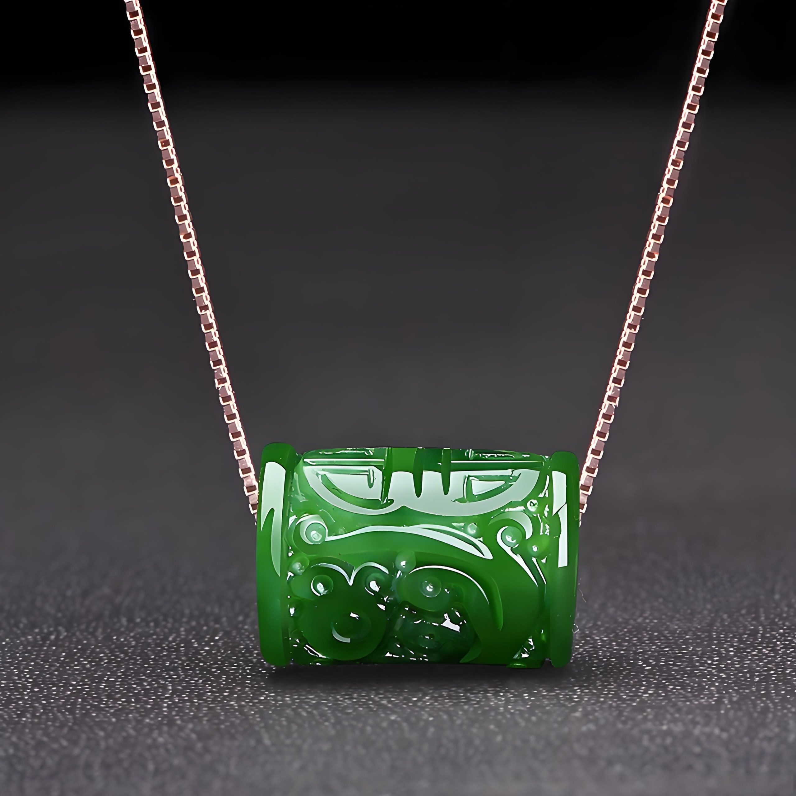 Burmese Jade Carved Pendant Necklace - Image 5