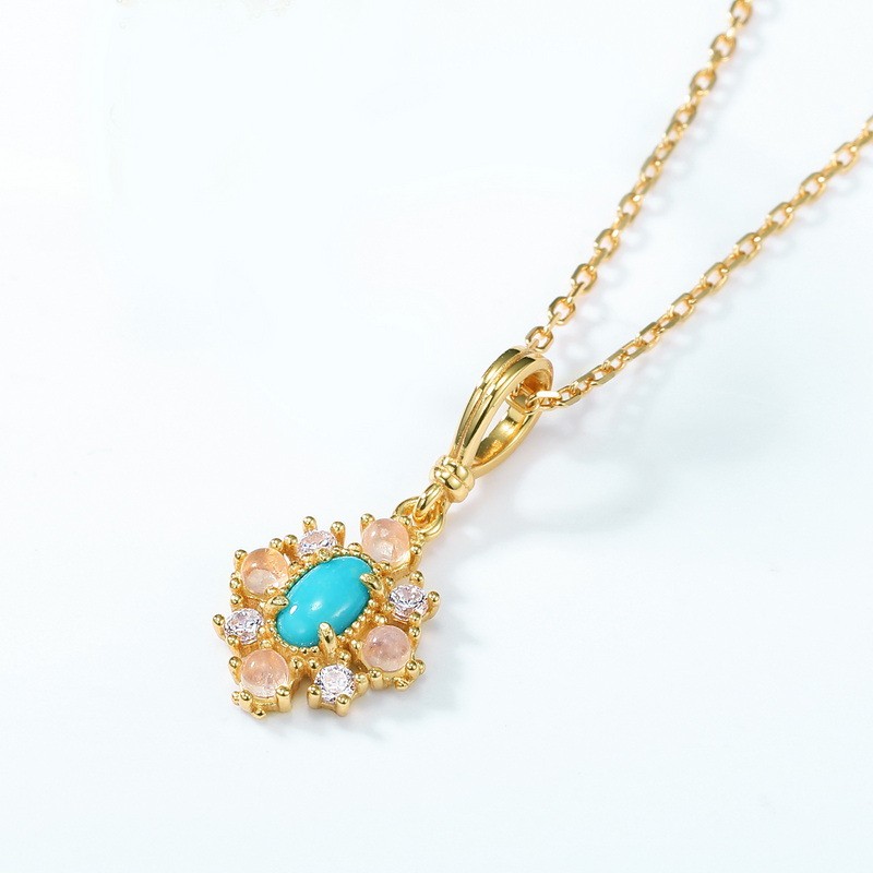 Turquoise S925 Silver Pendant Necklace - Image 3