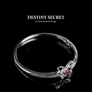 Butterfly Rose Red Gemstone Women's Bangle Bracelet 01 Destiny Secret