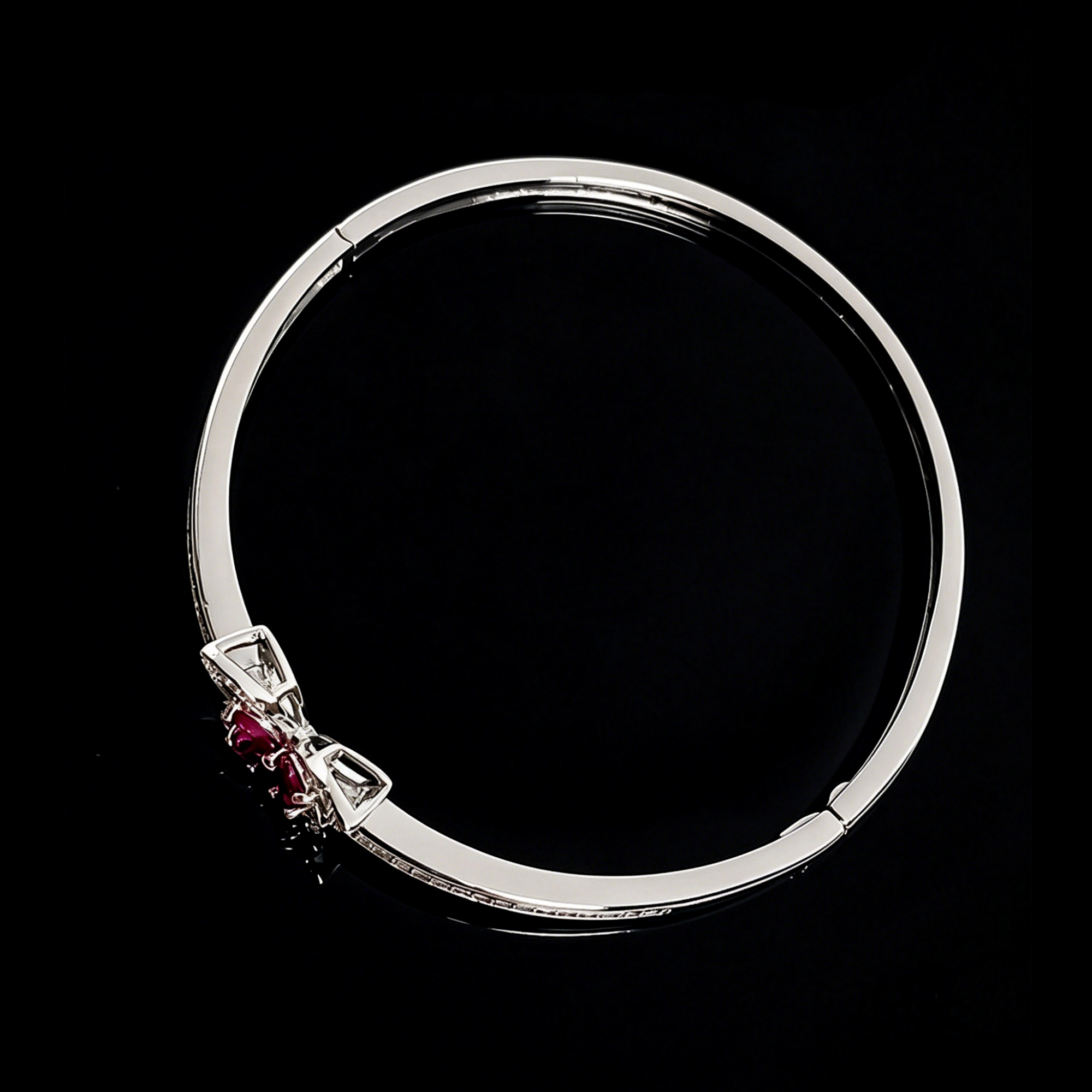 Butterfly Rose Red Gemstone Women's Bangle Bracelet 03 Destiny Secret
