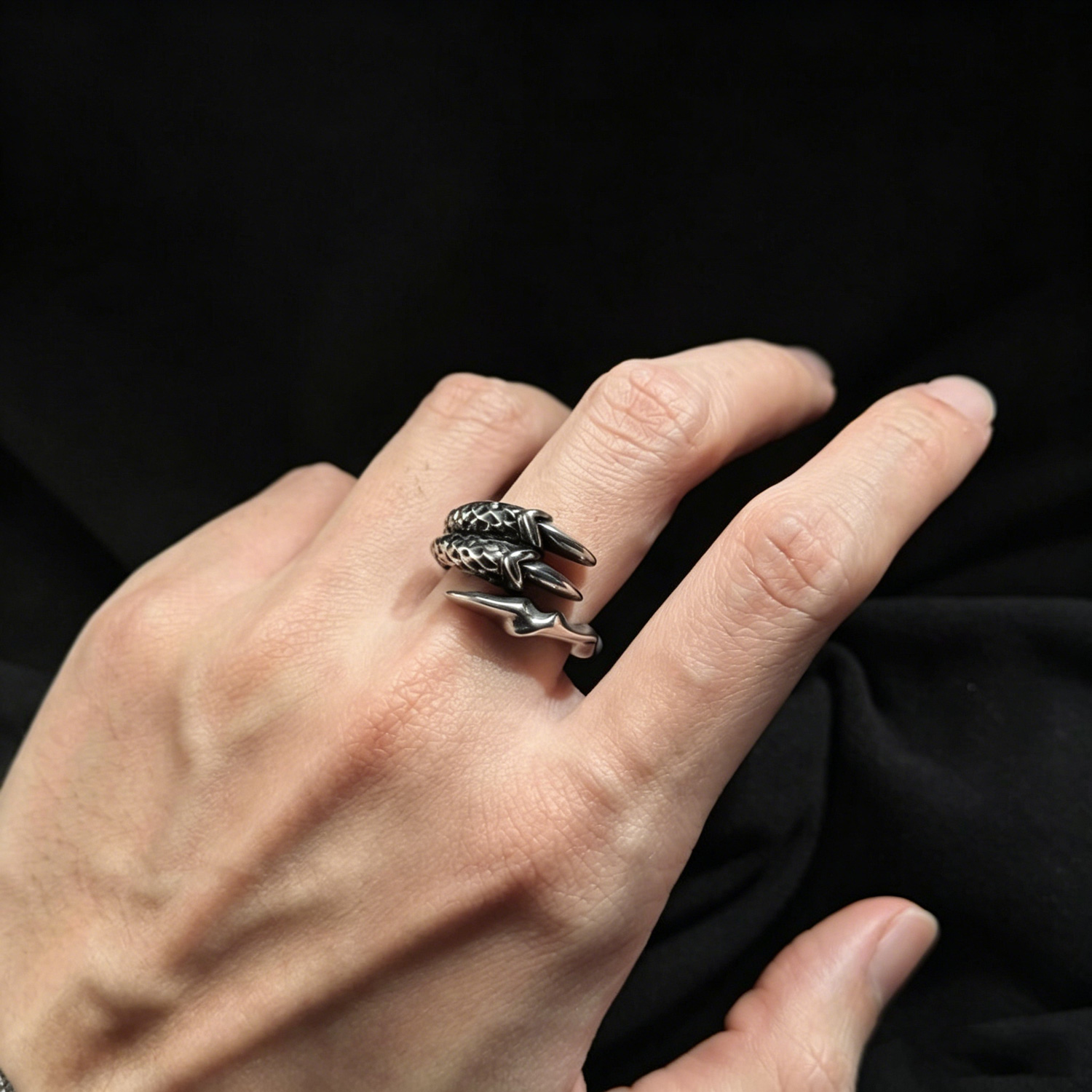 Dragon Claw Men's Titanium Ring 04 Destiny Secret