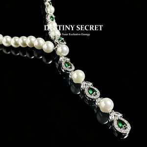 Emerald Australian White Pearl Gemstone Women's Necklace 01 Destiny Secret