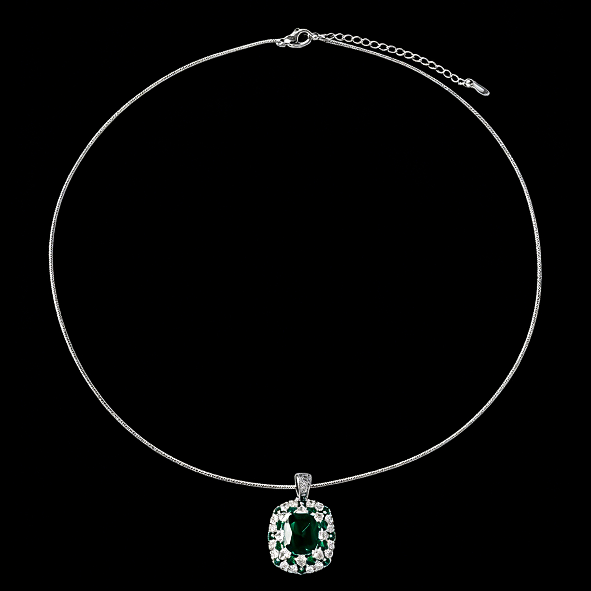 Emerald Green Gemstone Pendant Women's Necklace 06 Destiny Secret