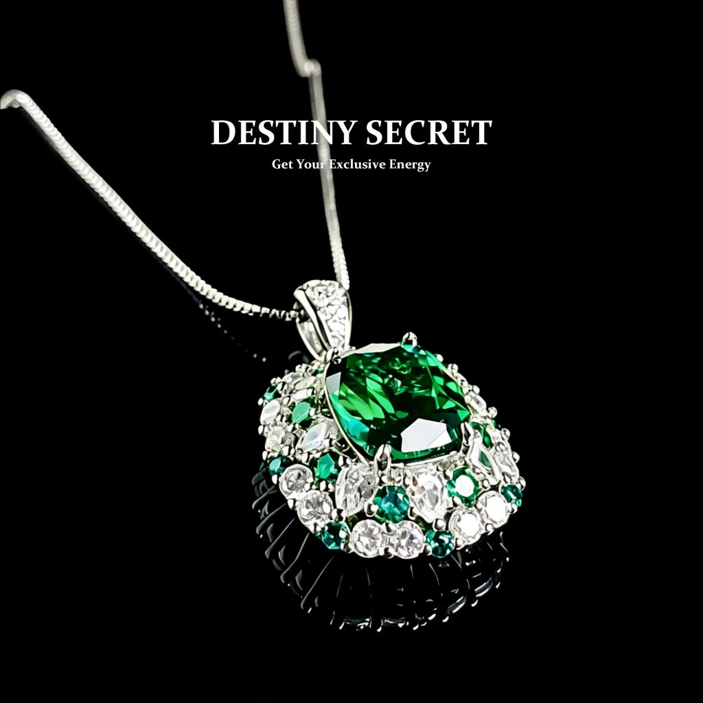 Emerald Green Gemstone Women's Necklace 01 Destiny Secret