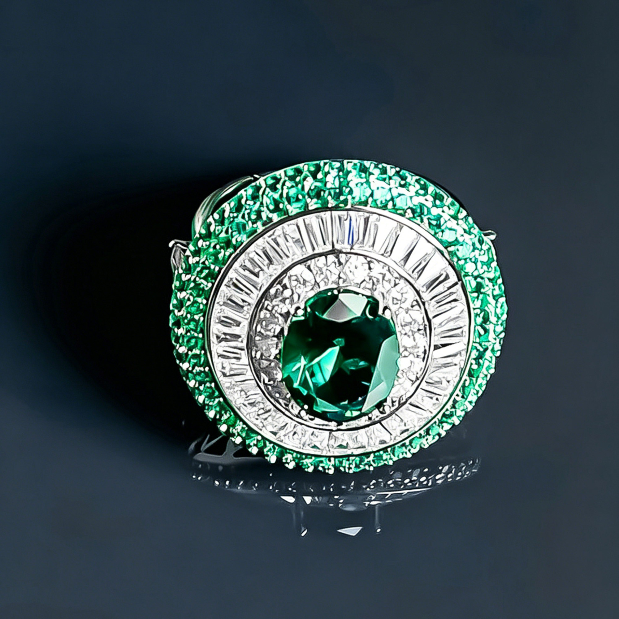 Green Emerald Gemstone Women's Cocktail Ring 04 Destiny Secret