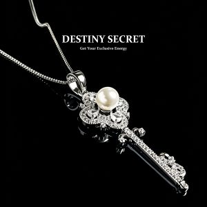 Lucky Key Australian White Pearl Women's Necklace 01 Destiny Secret