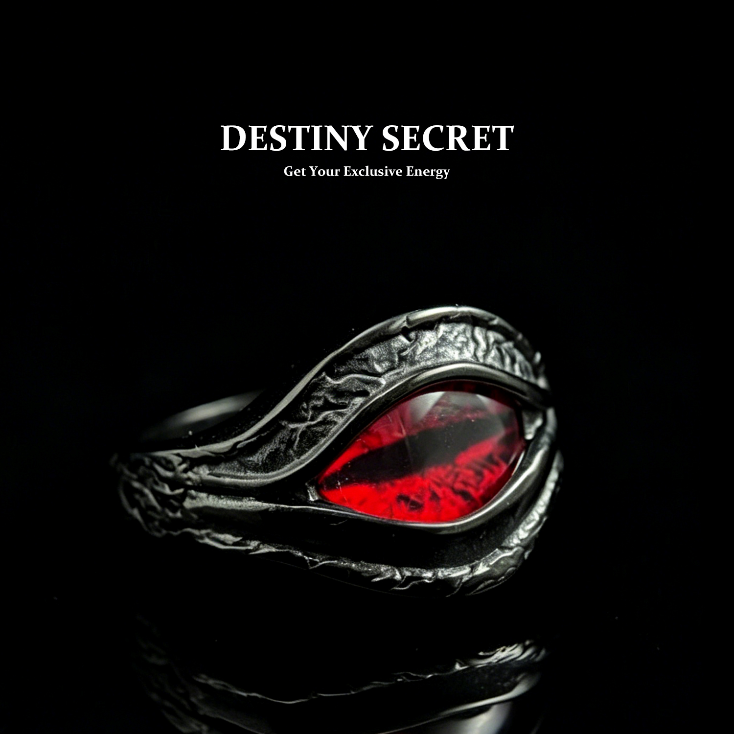 Red Eye Demon Men's Titanium Ring 01 Destiny Secret