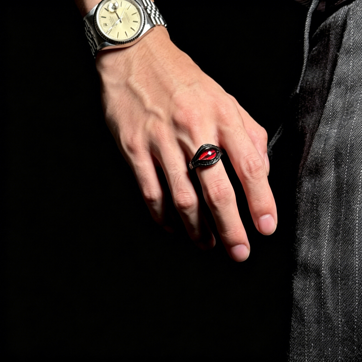 Red Eye Demon Men's Titanium Ring 04 Destiny Secret