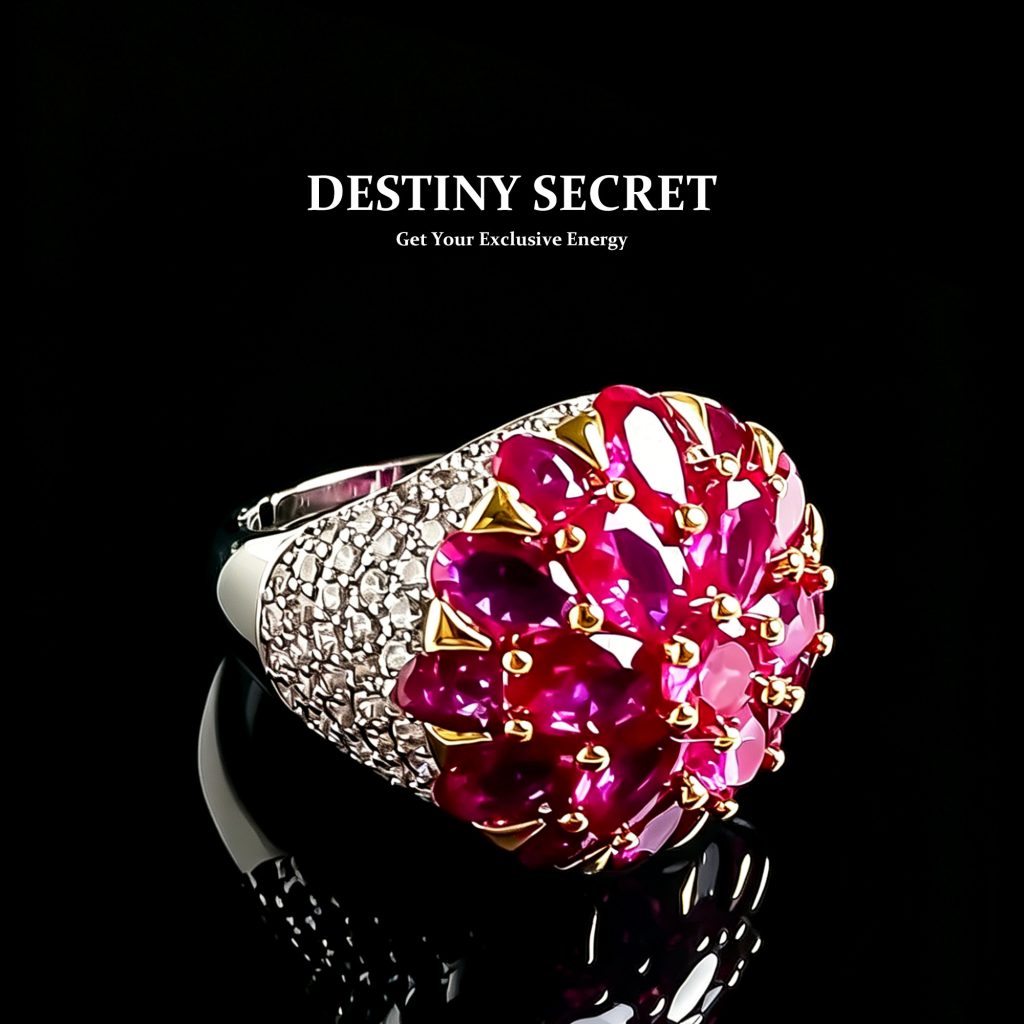 Rose Red Gemstone Women's Cocktail Ring 01 Destiny Secret
