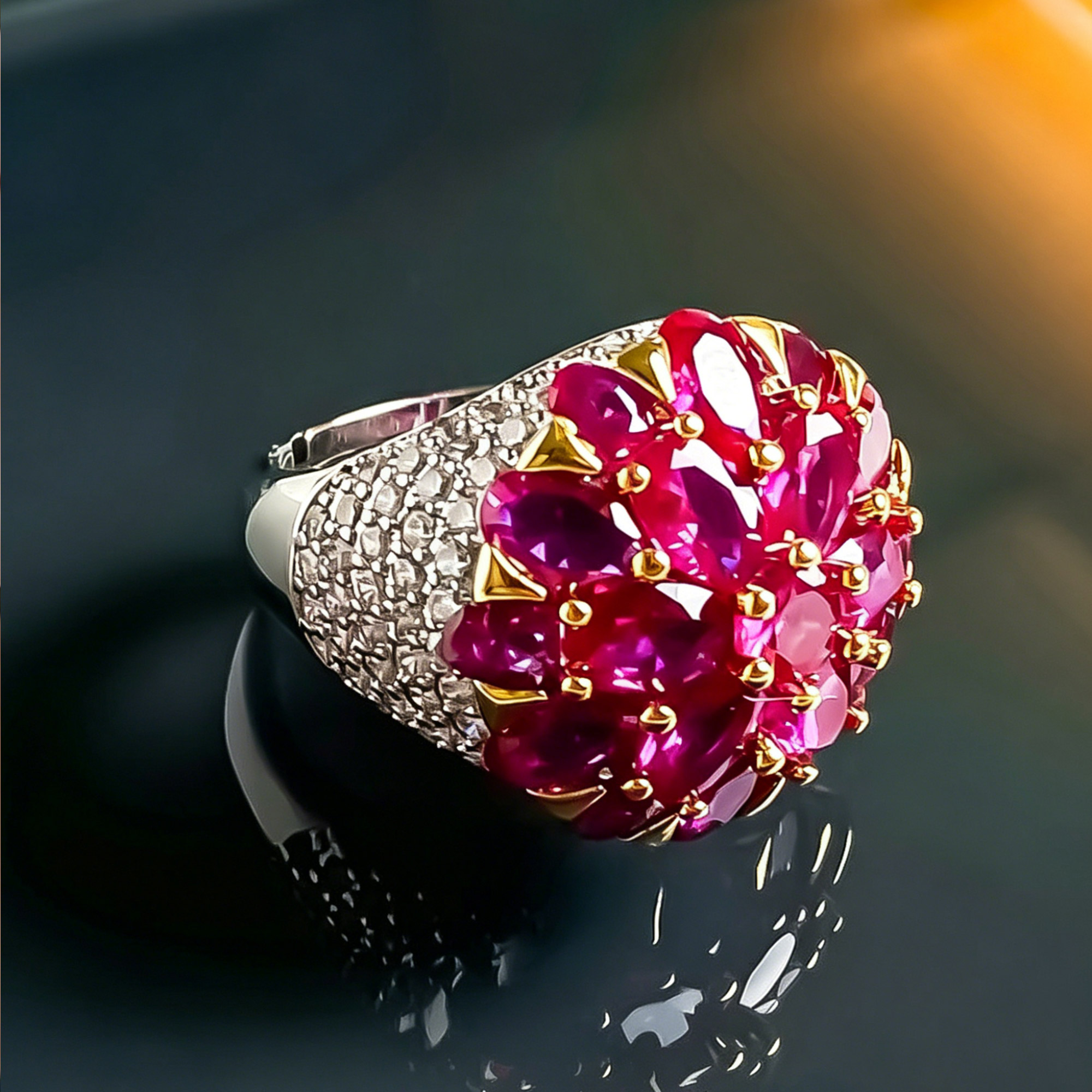 Rose Red Gemstone Women's Cocktail Ring 04 Destiny Secret
