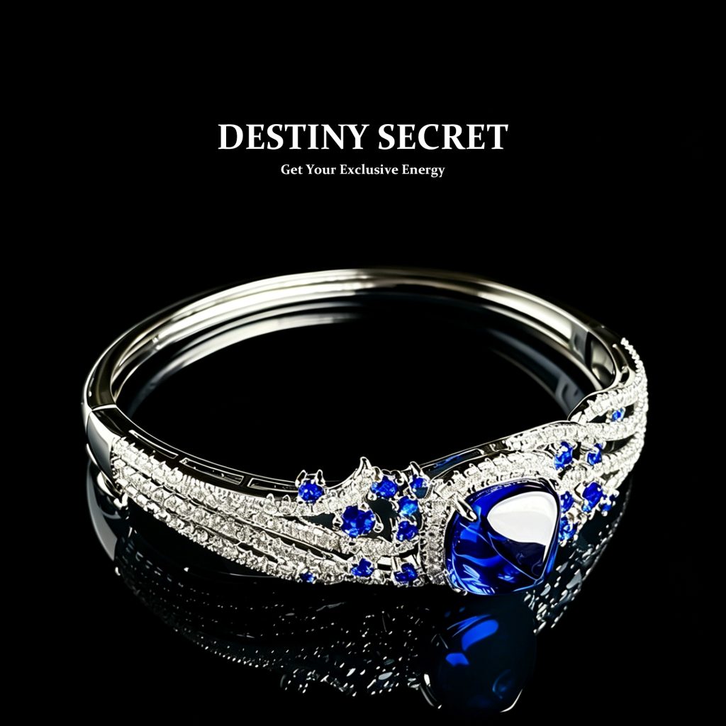 Royal Blue Gemstone Women's Bangle Bracelet 01 Destiny Secret